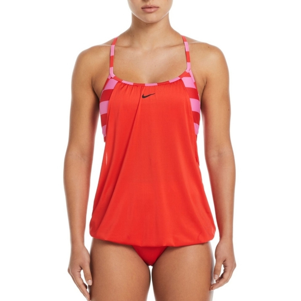 NEW Nike Women Statement Stripe Layered Tankini Top Only Size Small